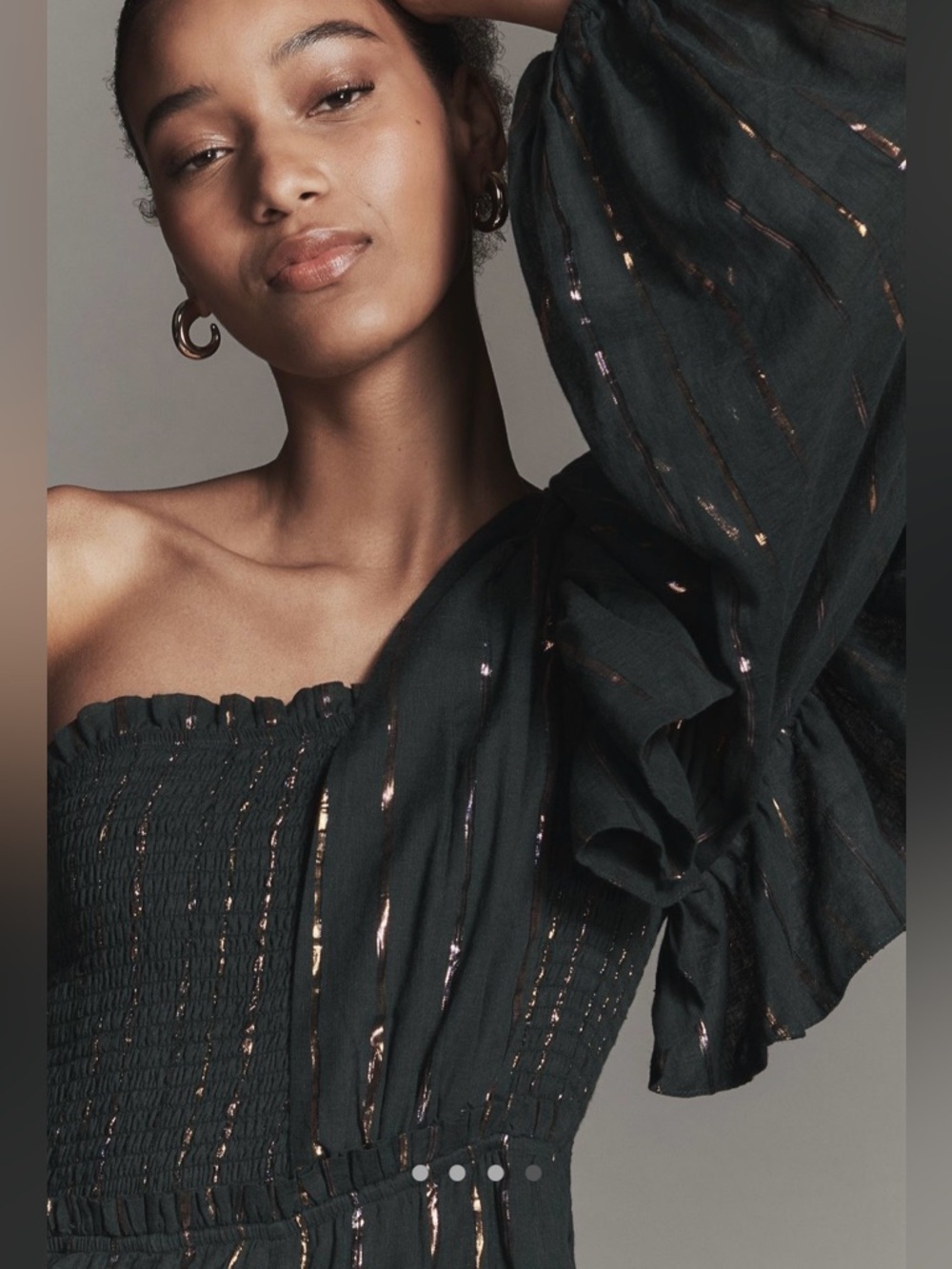 ❤️‍🔥Firm Price❤️‍🔥FARM Rio X Anthropologie One-Shoulder stripe Jumpsuit - Picture 5 of 10